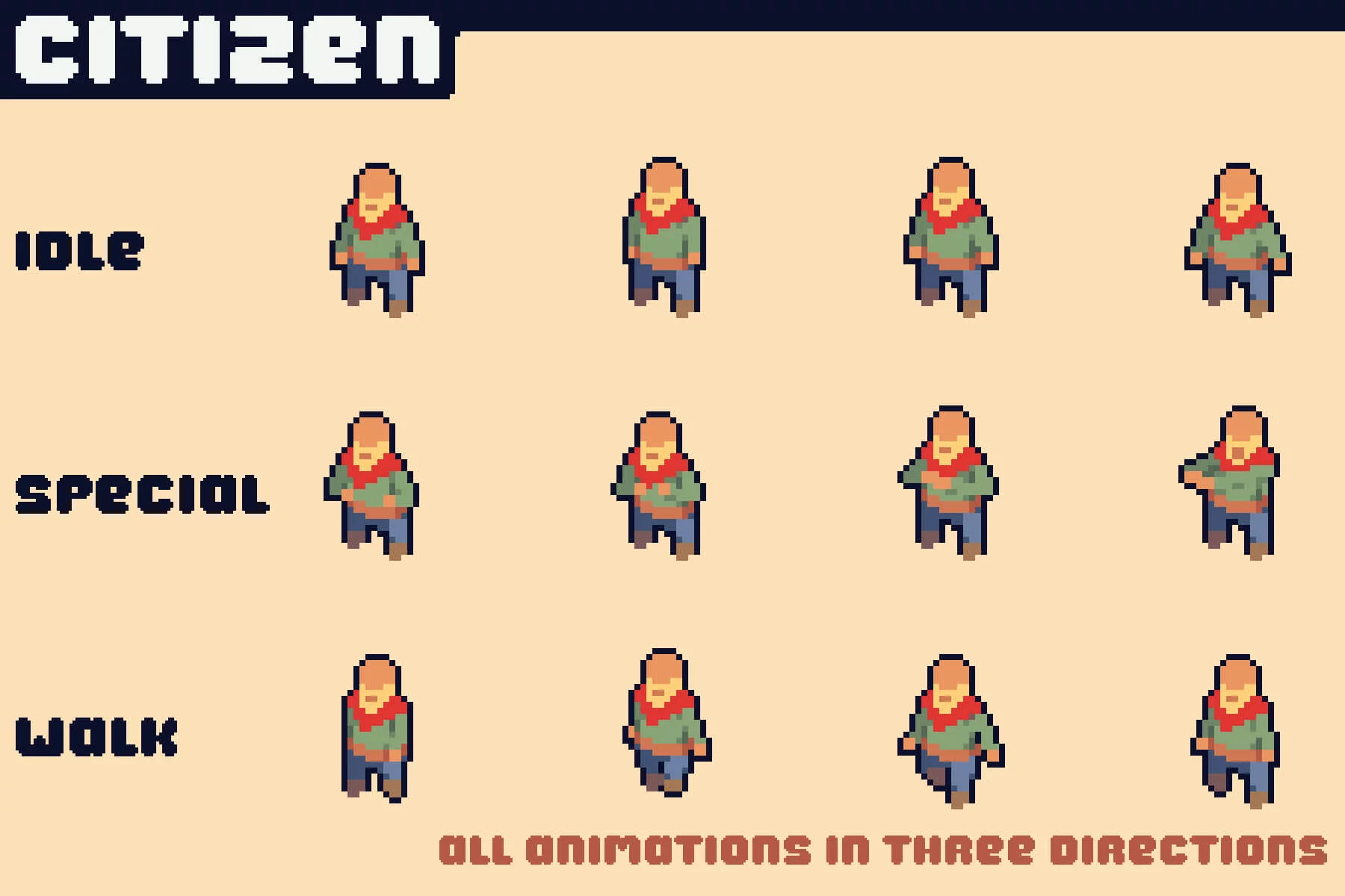 Pixel Citizens for Top-Down Tower Defense