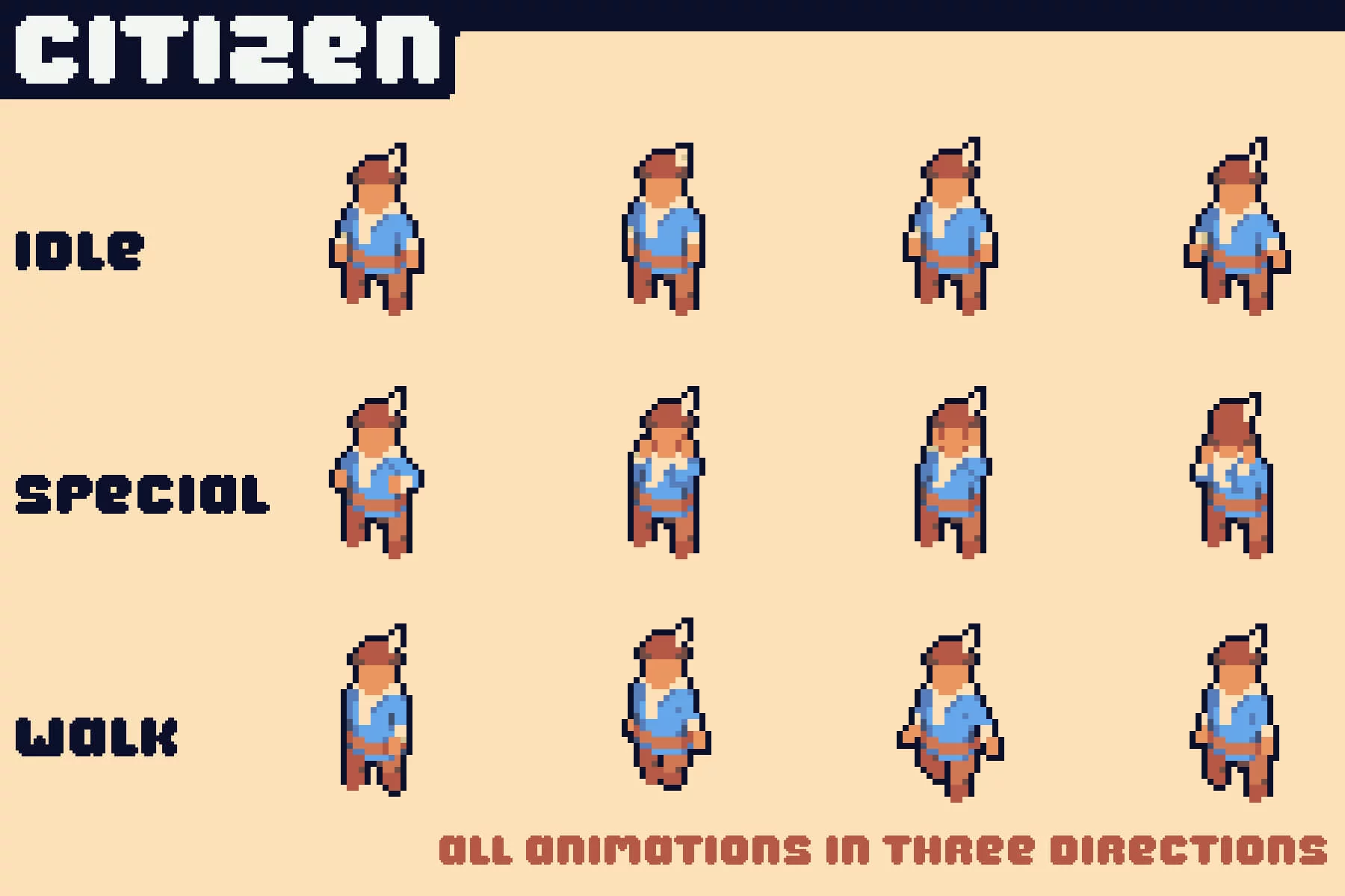 Pixel Citizens for Top-Down Tower Defense