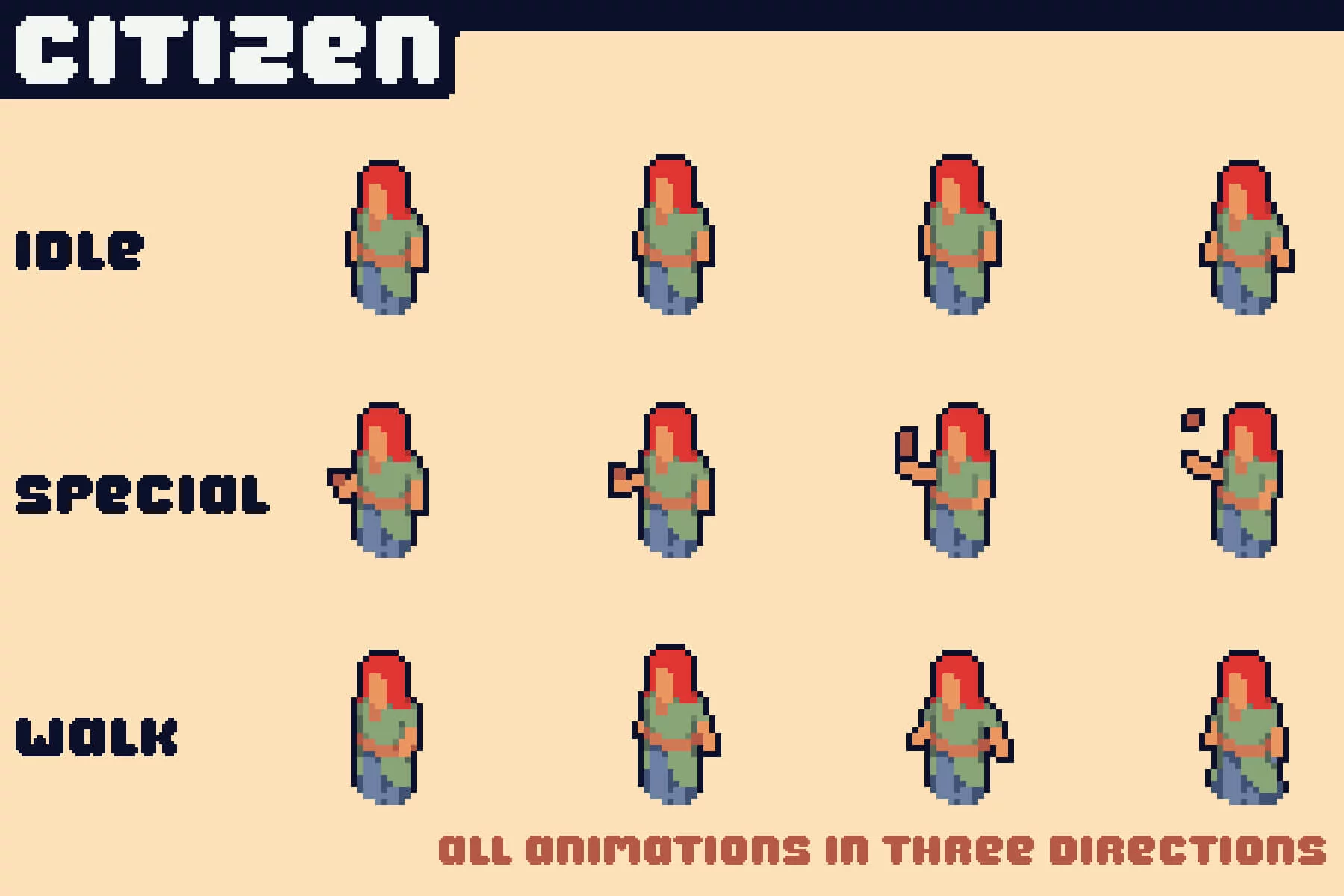 Pixel Citizens for Top-Down Tower Defense