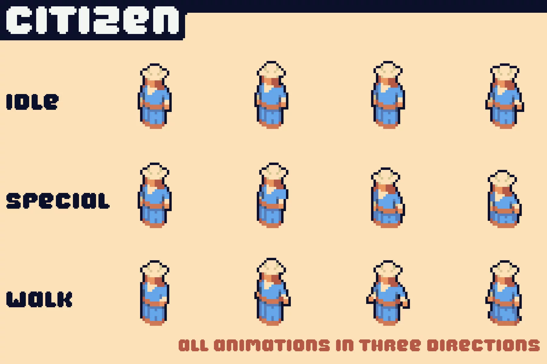 Pixel Citizens for Top-Down Tower Defense