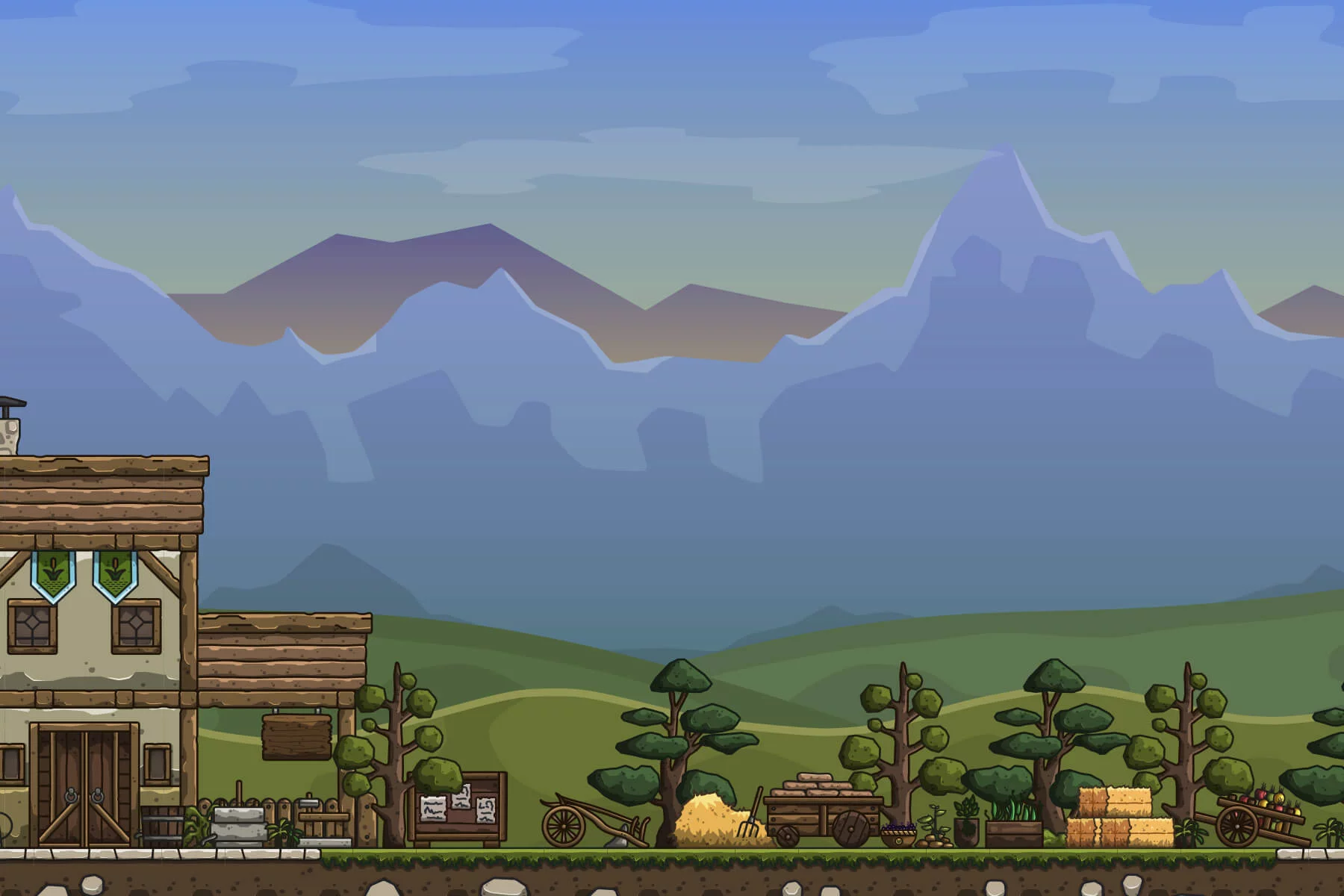 Medieval Field Work 2D Tileset for Platformer