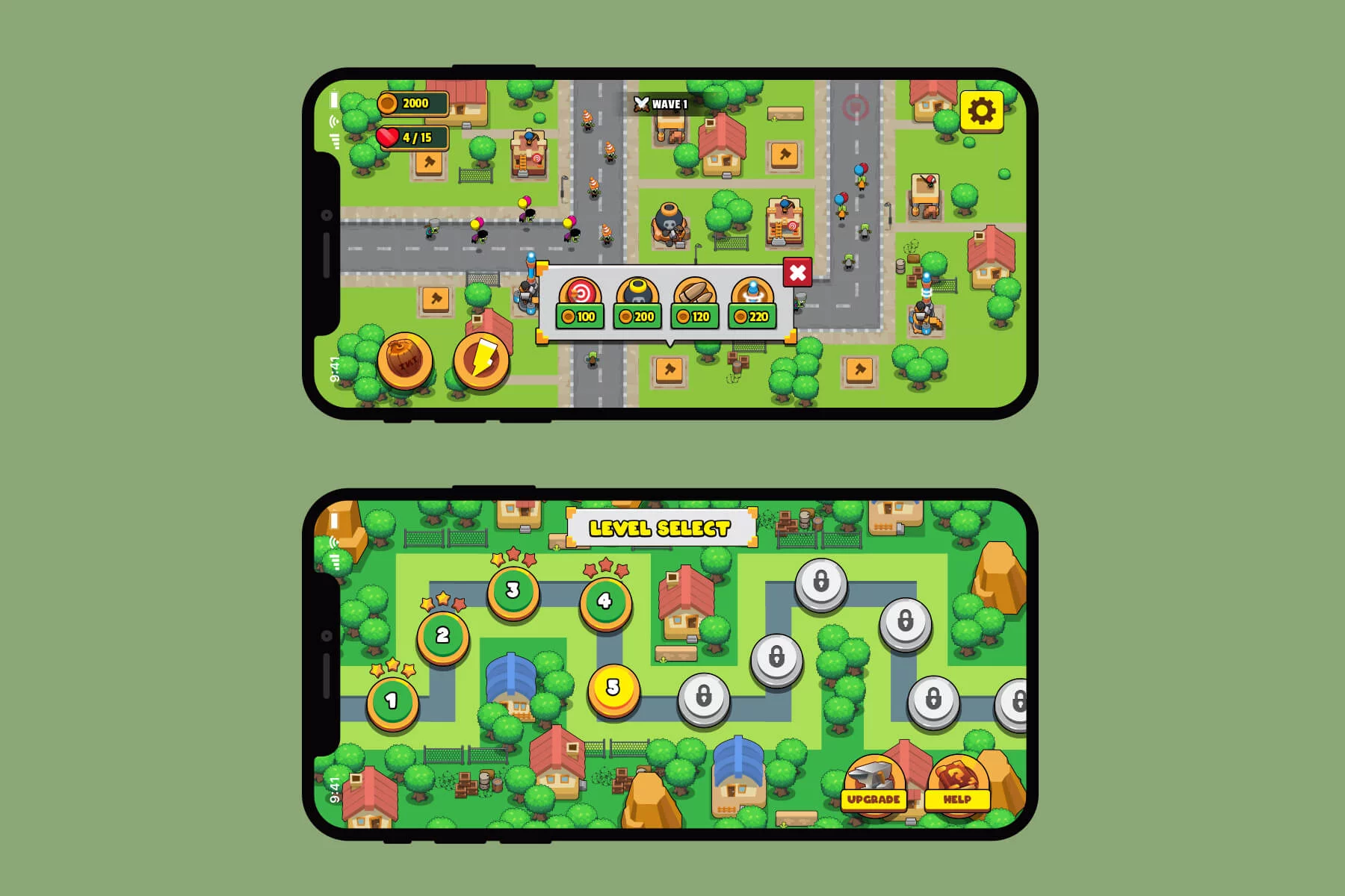 Tower Defense Neighborhood Top-Down 2D Asset Pack