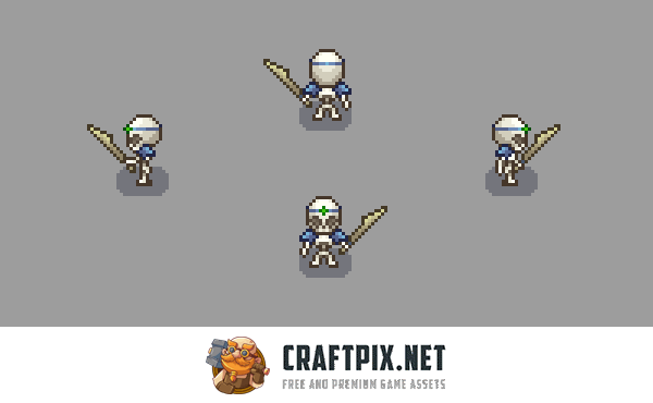 Top-Down Pixel Skeletons Character Sprite Pack