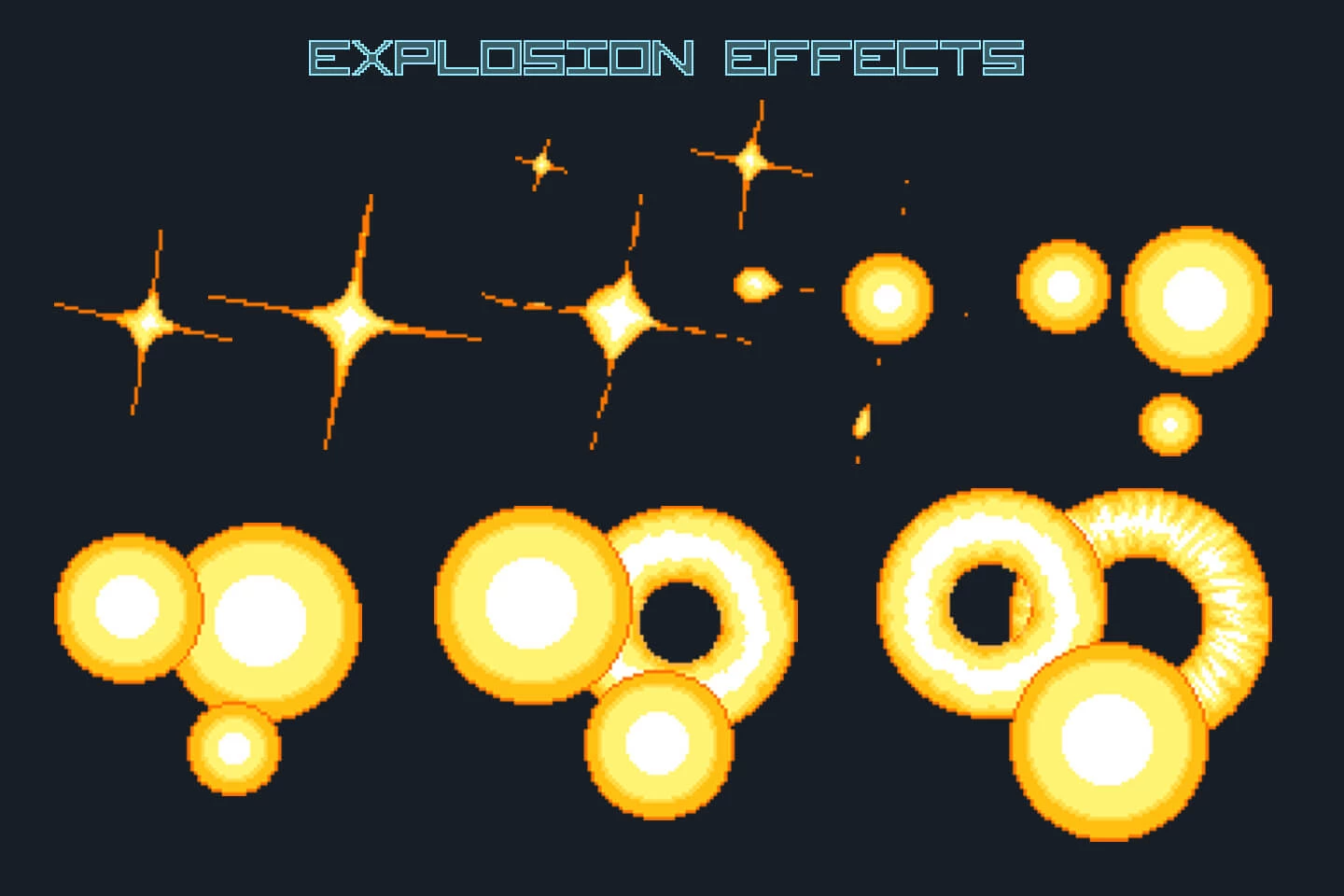 Pixel Art Boss Spaceship 2D Game Sprites
