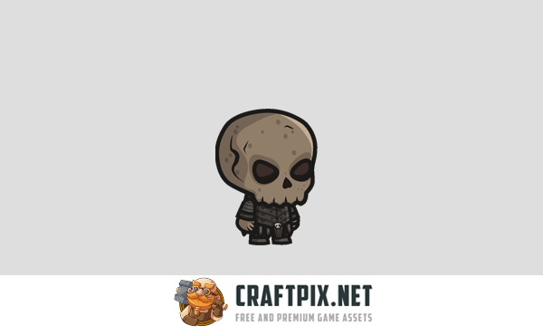 Chibi Skeleton Gladiator Character Sprites