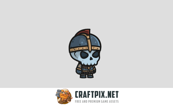 Chibi Skeleton Gladiator Character Sprites