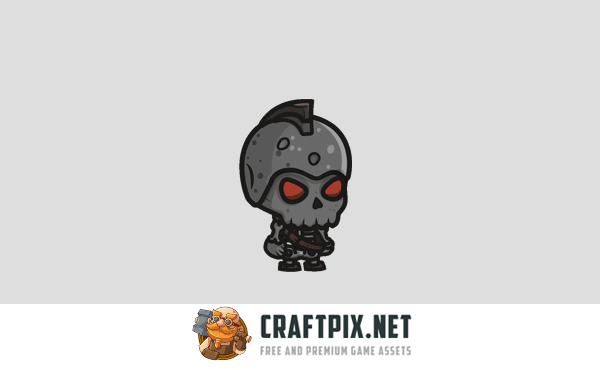 Chibi Skeleton Gladiator Character Sprites