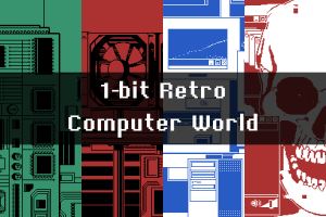 1-Bit像素复古计算机世界背景合集