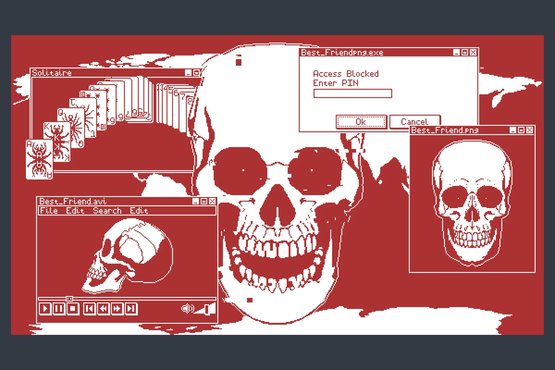 1-Bit Pixel Retro Computer World Backgrounds