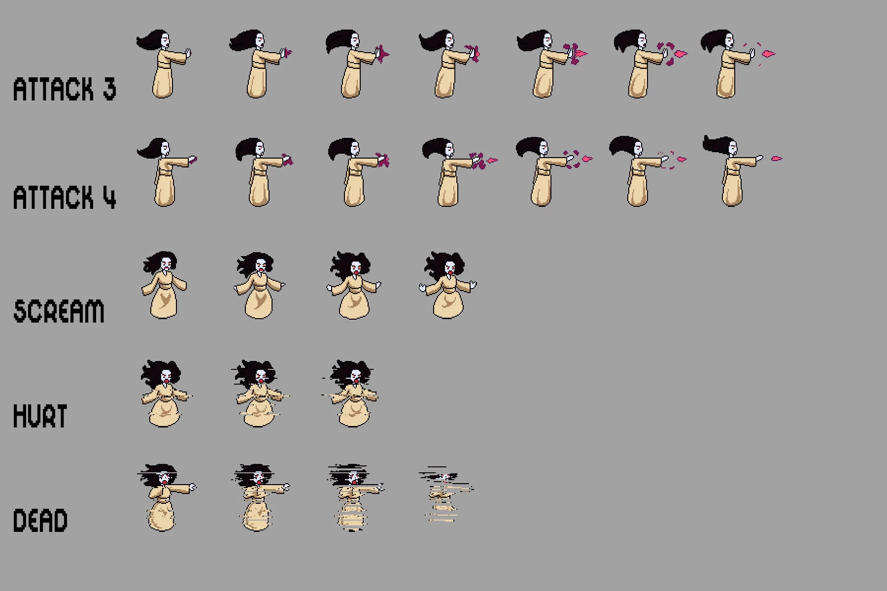 Ghost Pixel Art Sprite Sheets