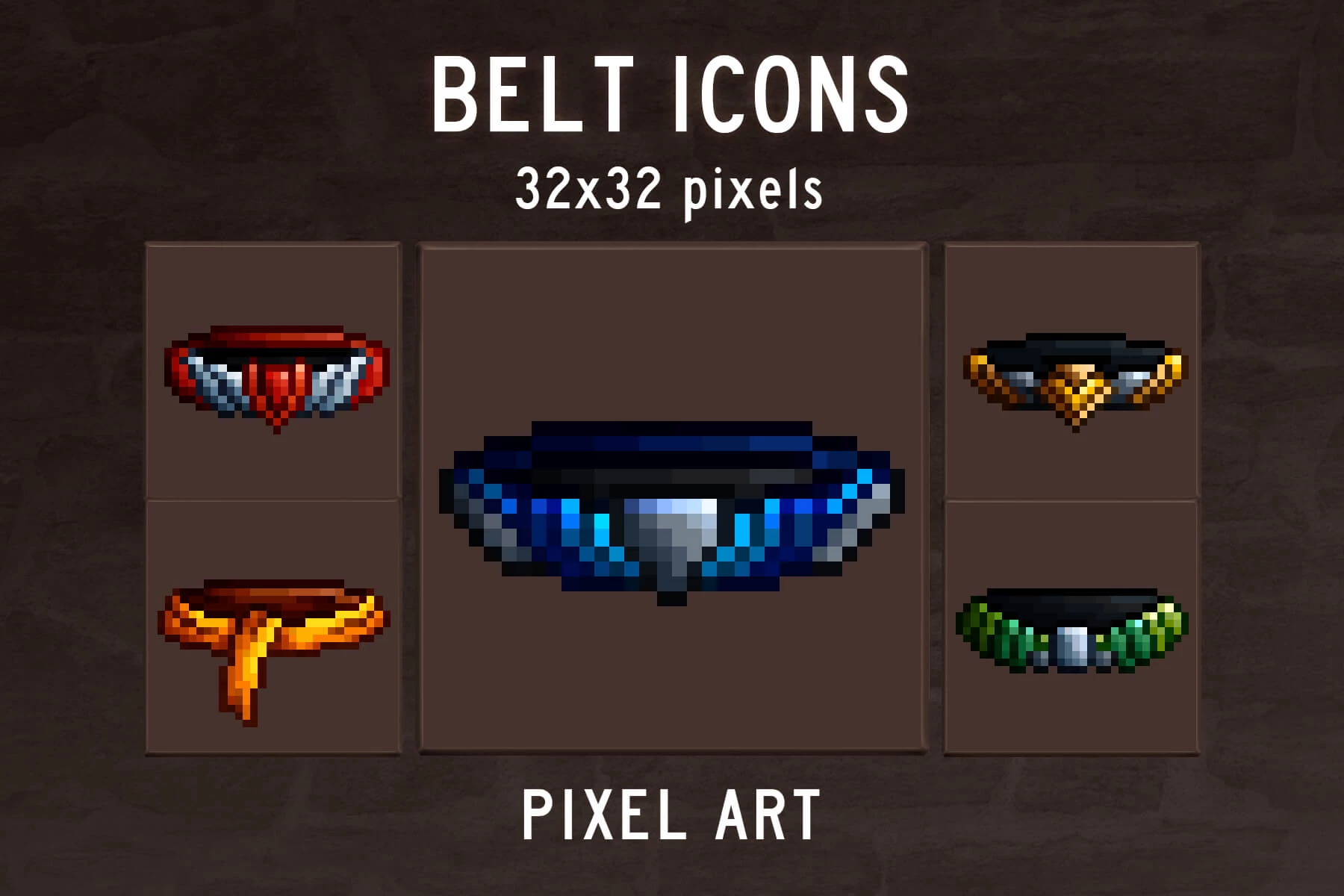 Belt RPG Pixel Art Icons