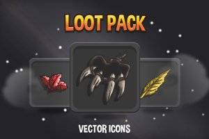 Loot Vector Icons Pack：RPG与MMORPG战利品图标素材