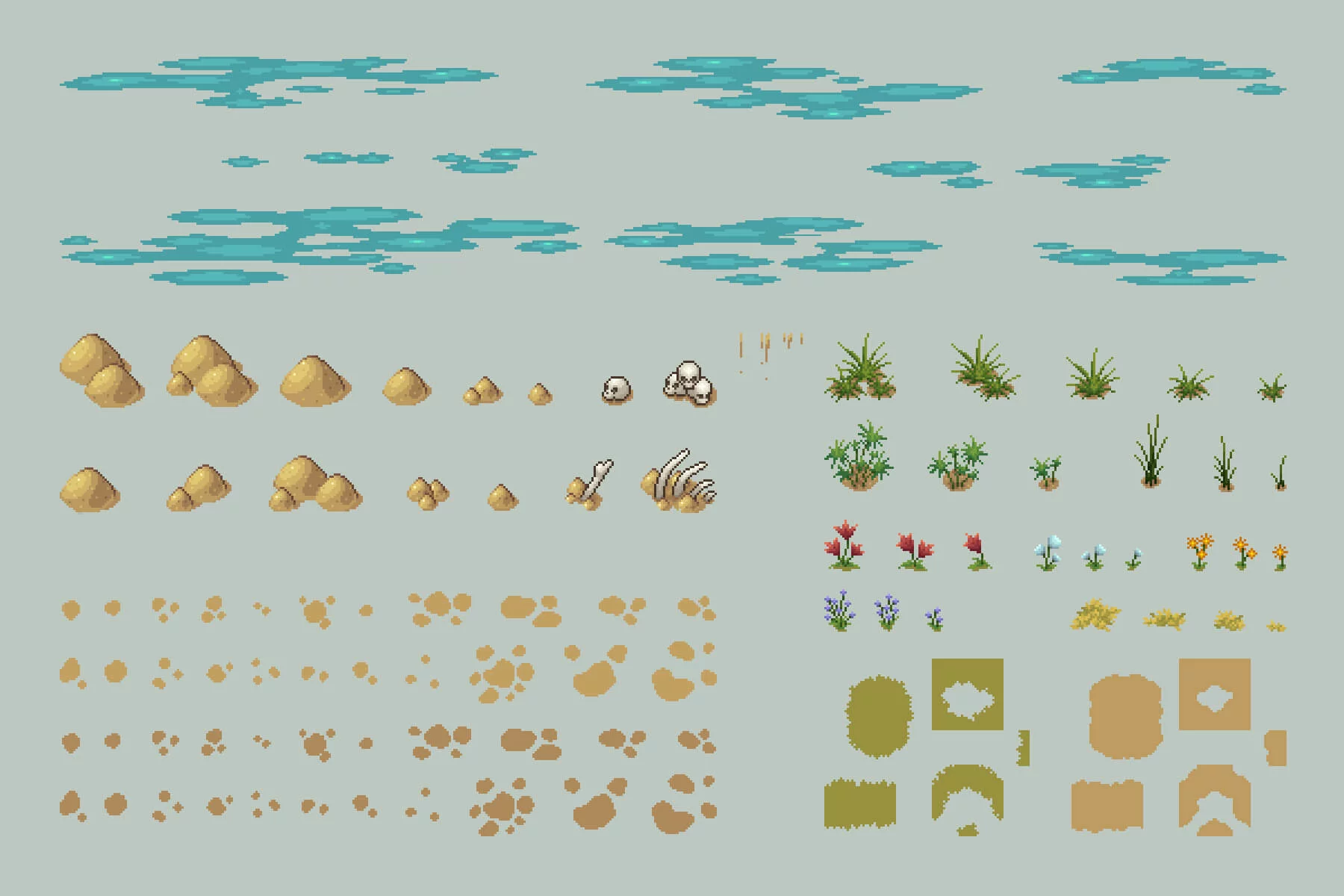 Desert Tileset Top Down Pixel Art