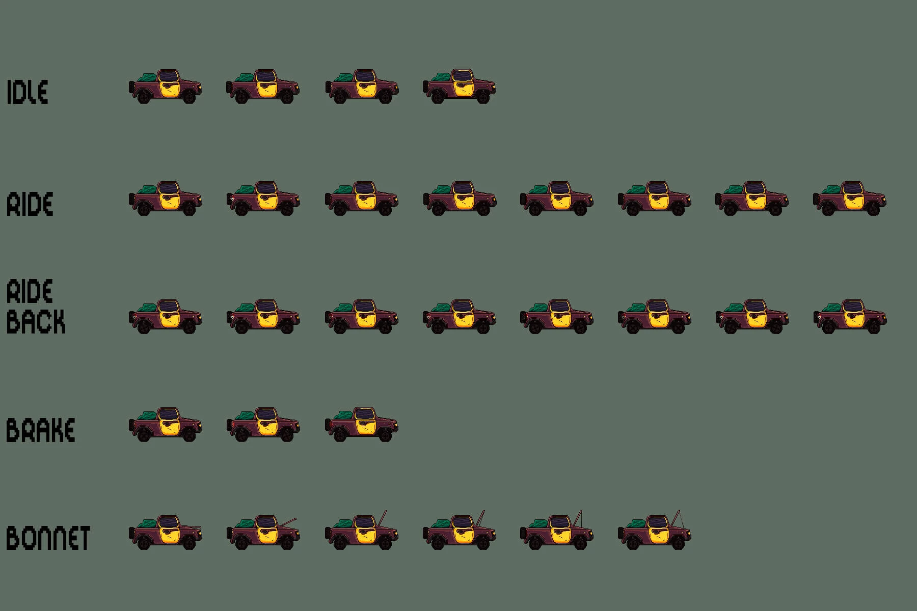 Old Cars Pixel Art Asset Pack