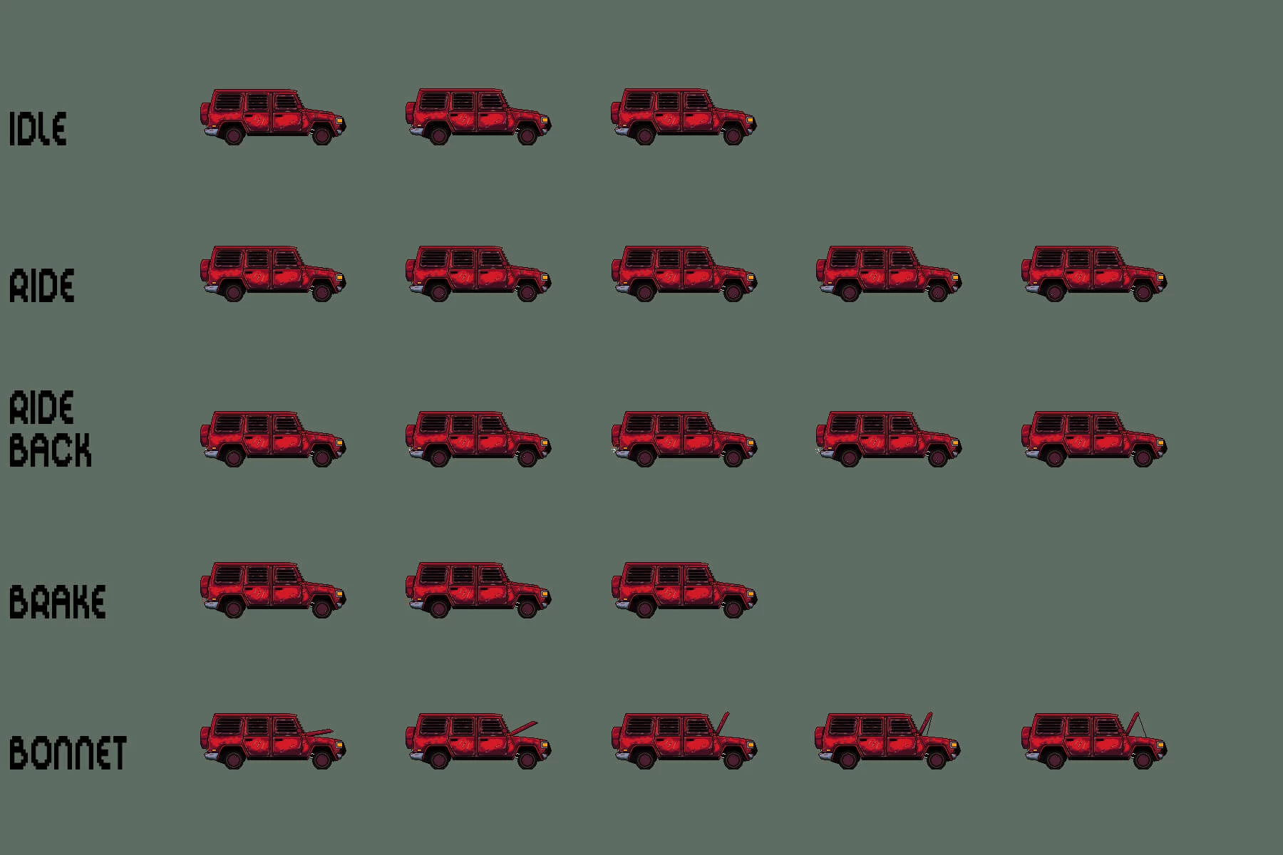 Old Cars Pixel Art Asset Pack