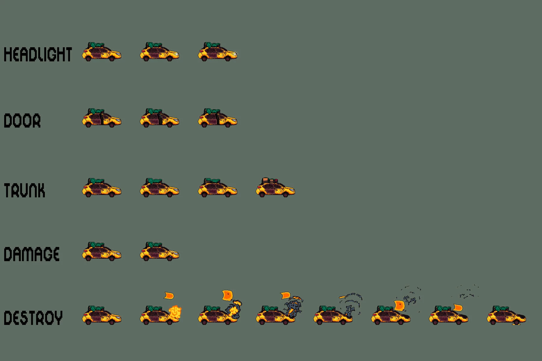 Old Cars Pixel Art Asset Pack