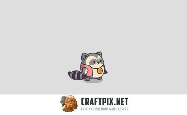 Cute Raccoon Game Character Sprites