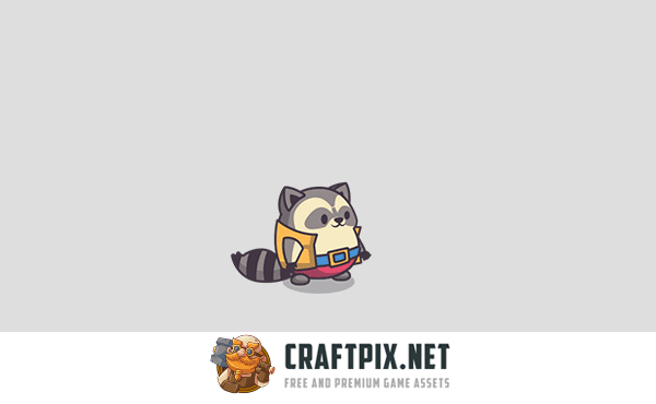 Cute Raccoon Game Character Sprites