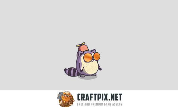 Cute Raccoon Game Character Sprites