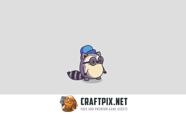 Cute Raccoon Game Character Sprites