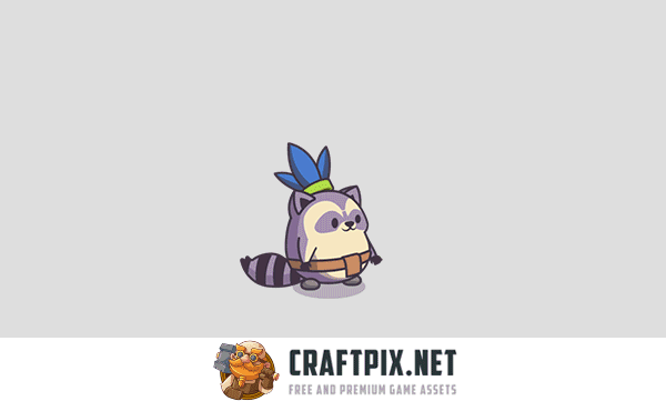 Cute Raccoon Game Character Sprites