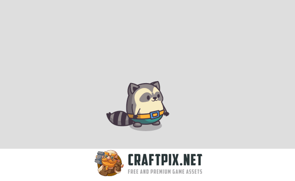 Cute Raccoon Game Character Sprites