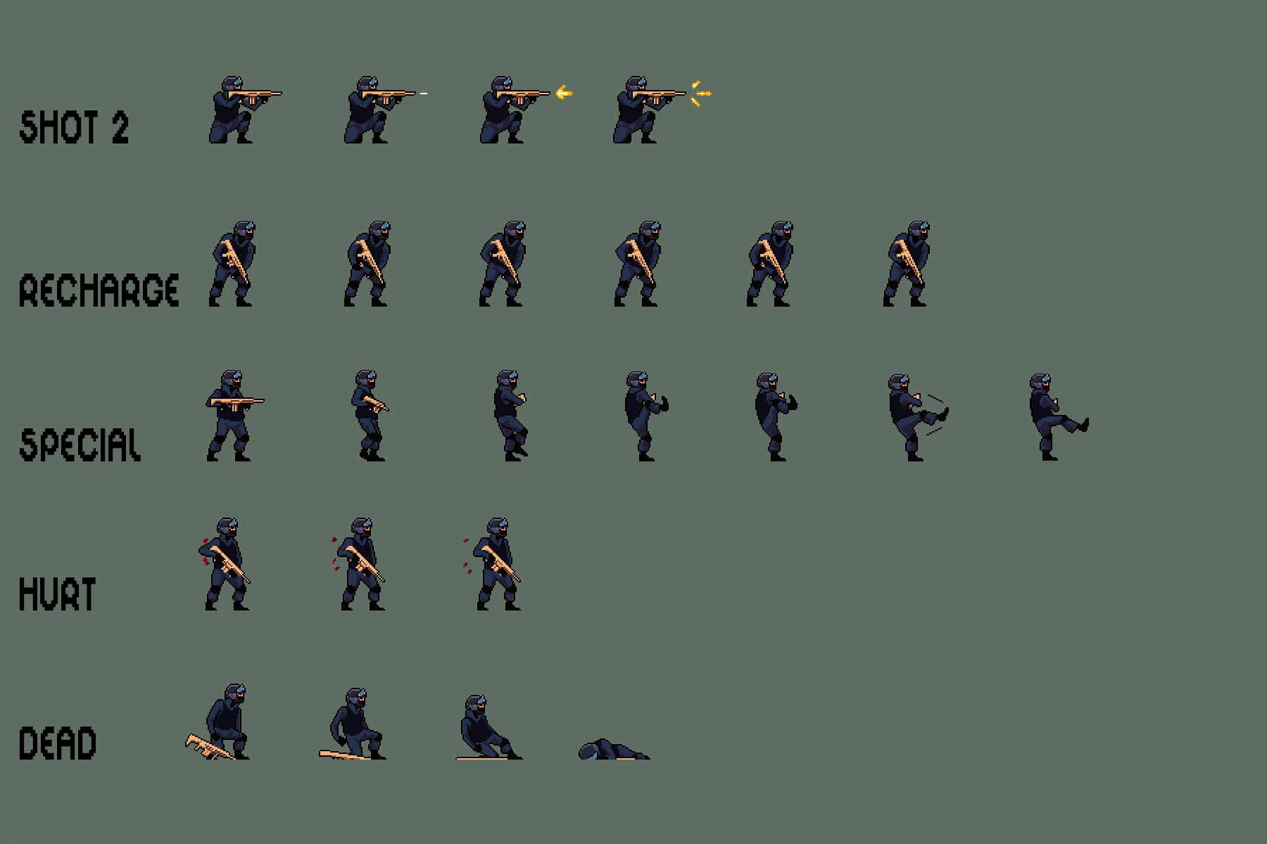 SWAT 2D Pixel Art Character Sprite Pack
