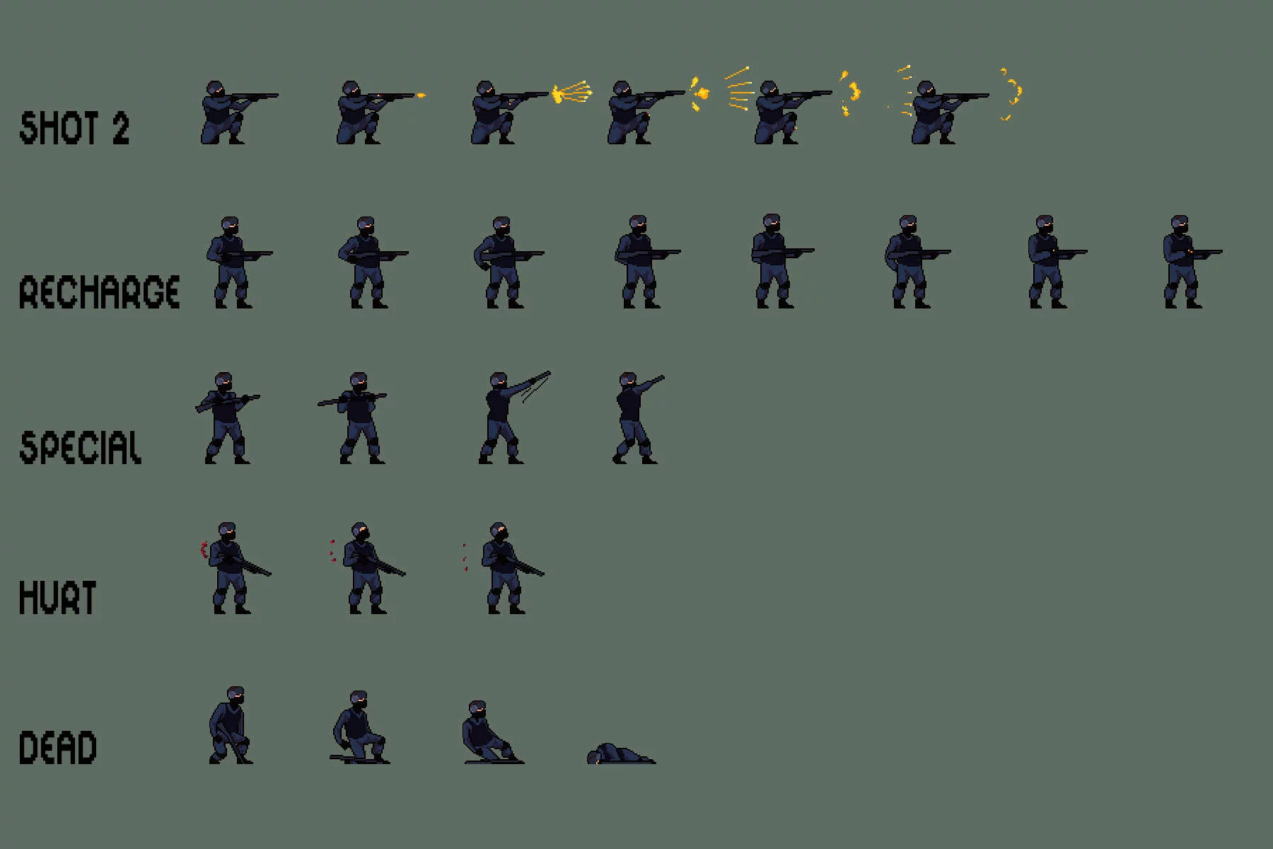 SWAT 2D Pixel Art Character Sprite Pack