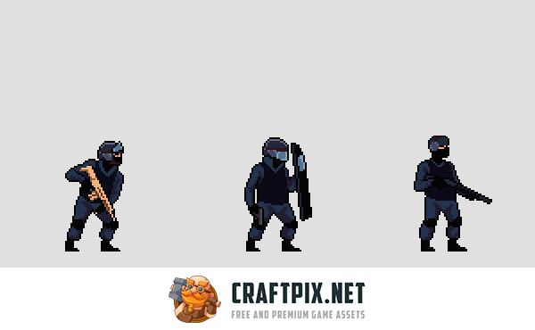 SWAT 2D Pixel Art Character Sprite Pack