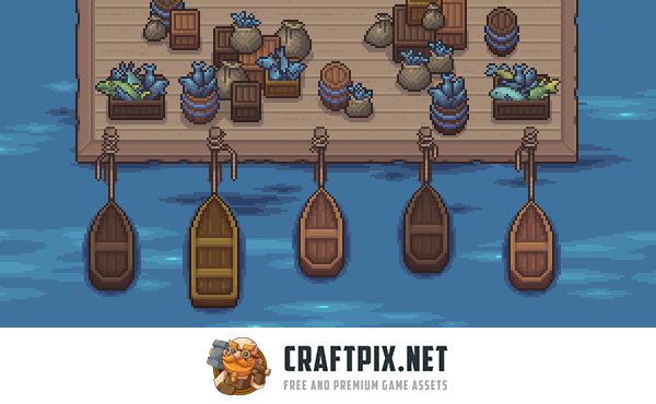 2D Pixel Fishing Village Pack: Dock, Interior, Boats & NPCs