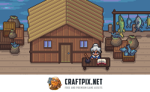 2D Pixel Fishing Village Pack: Dock, Interior, Boats & NPCs