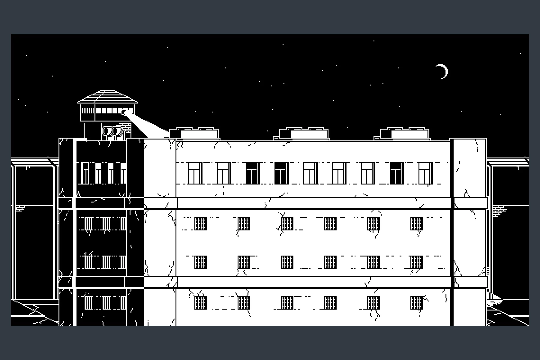 1-Bit Prison Pixel Game Backgrounds