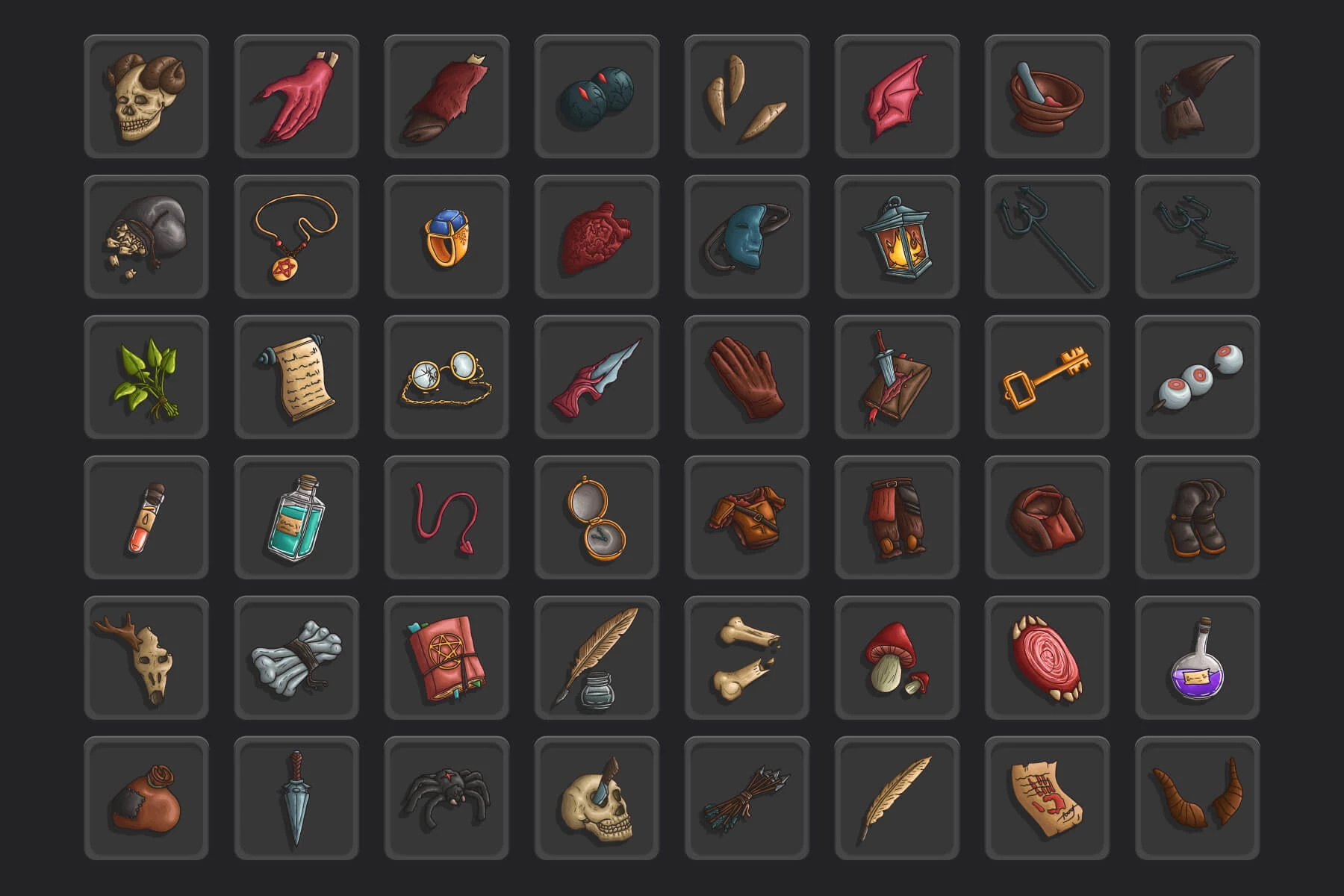 48 Demon Loot RPG Icons