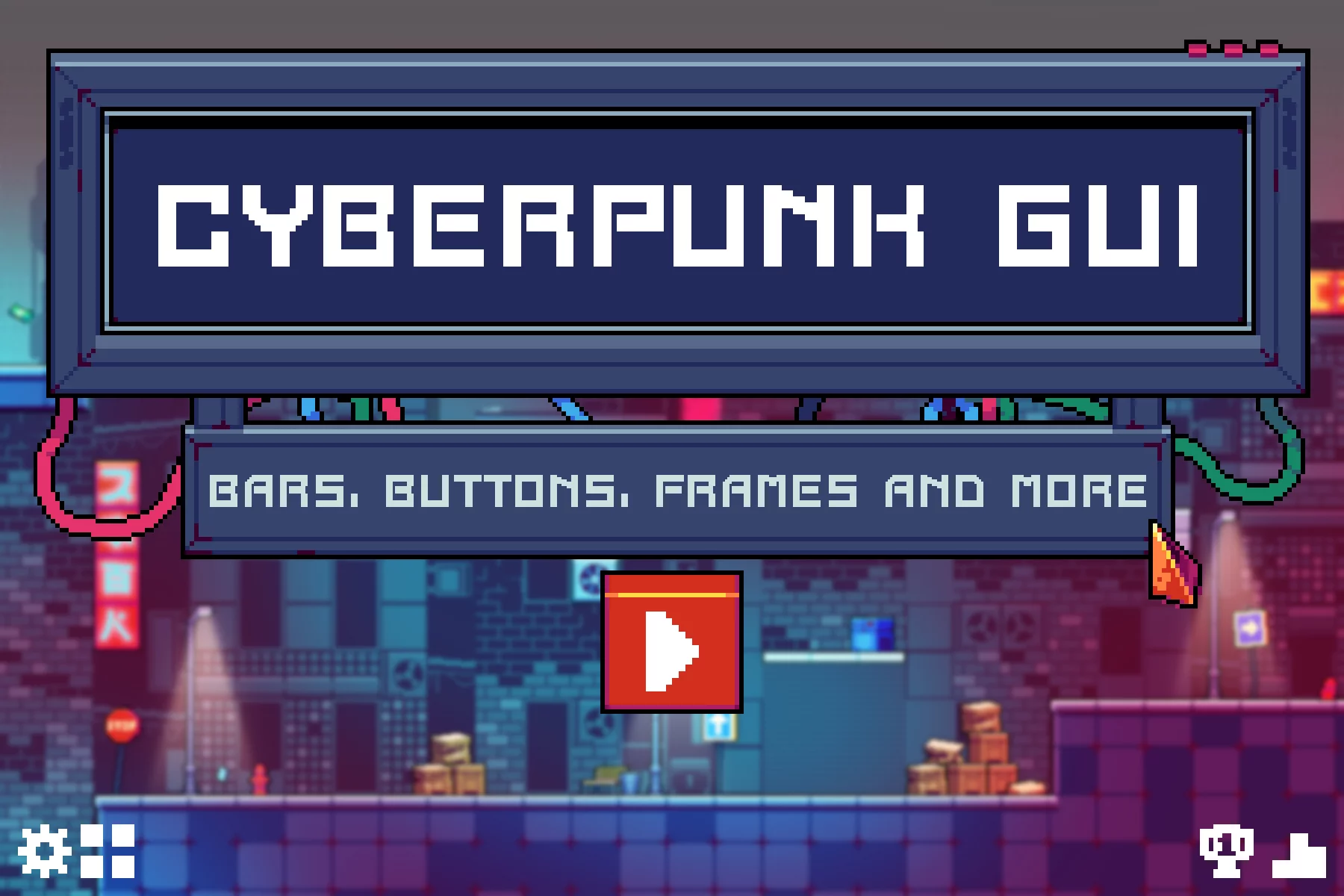 GUI for Cyberpunk Pixel Art