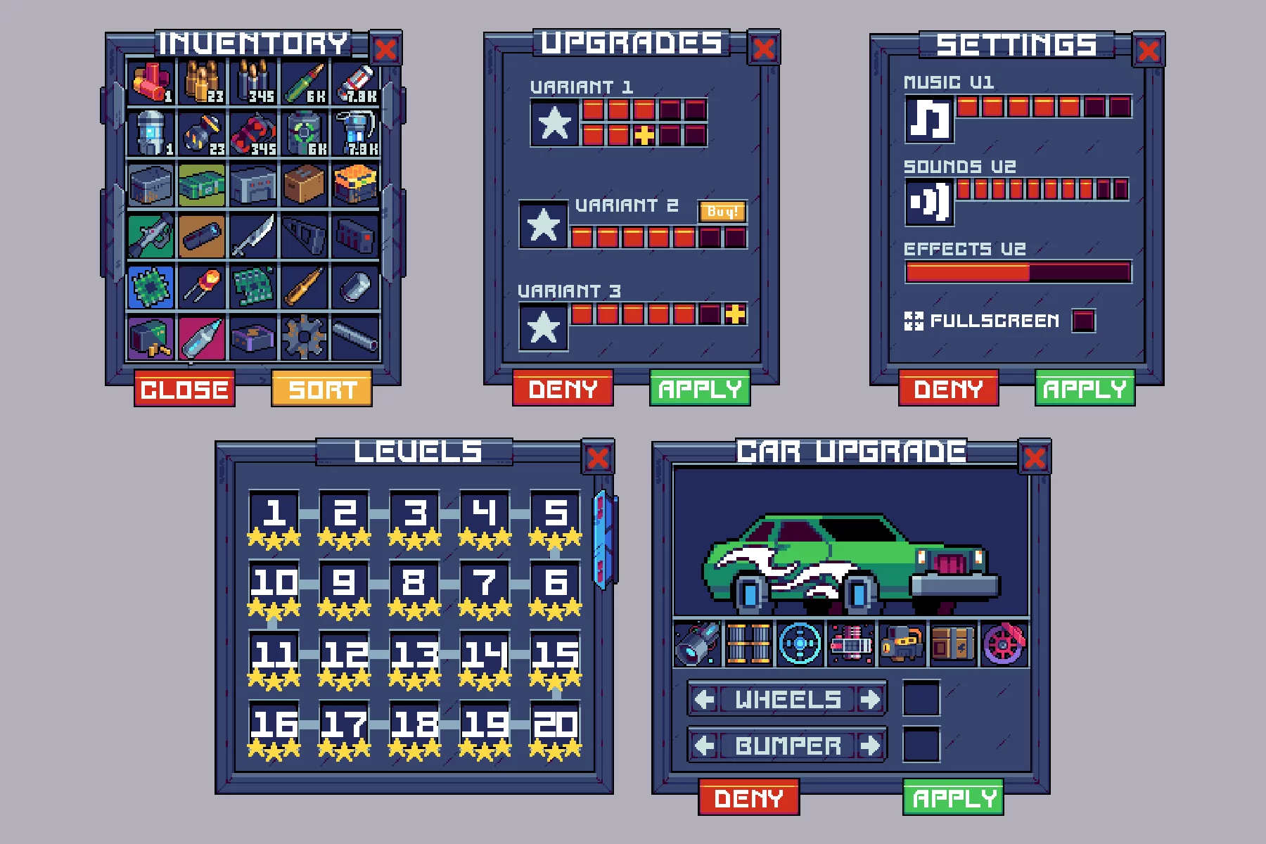 GUI for Cyberpunk Pixel Art