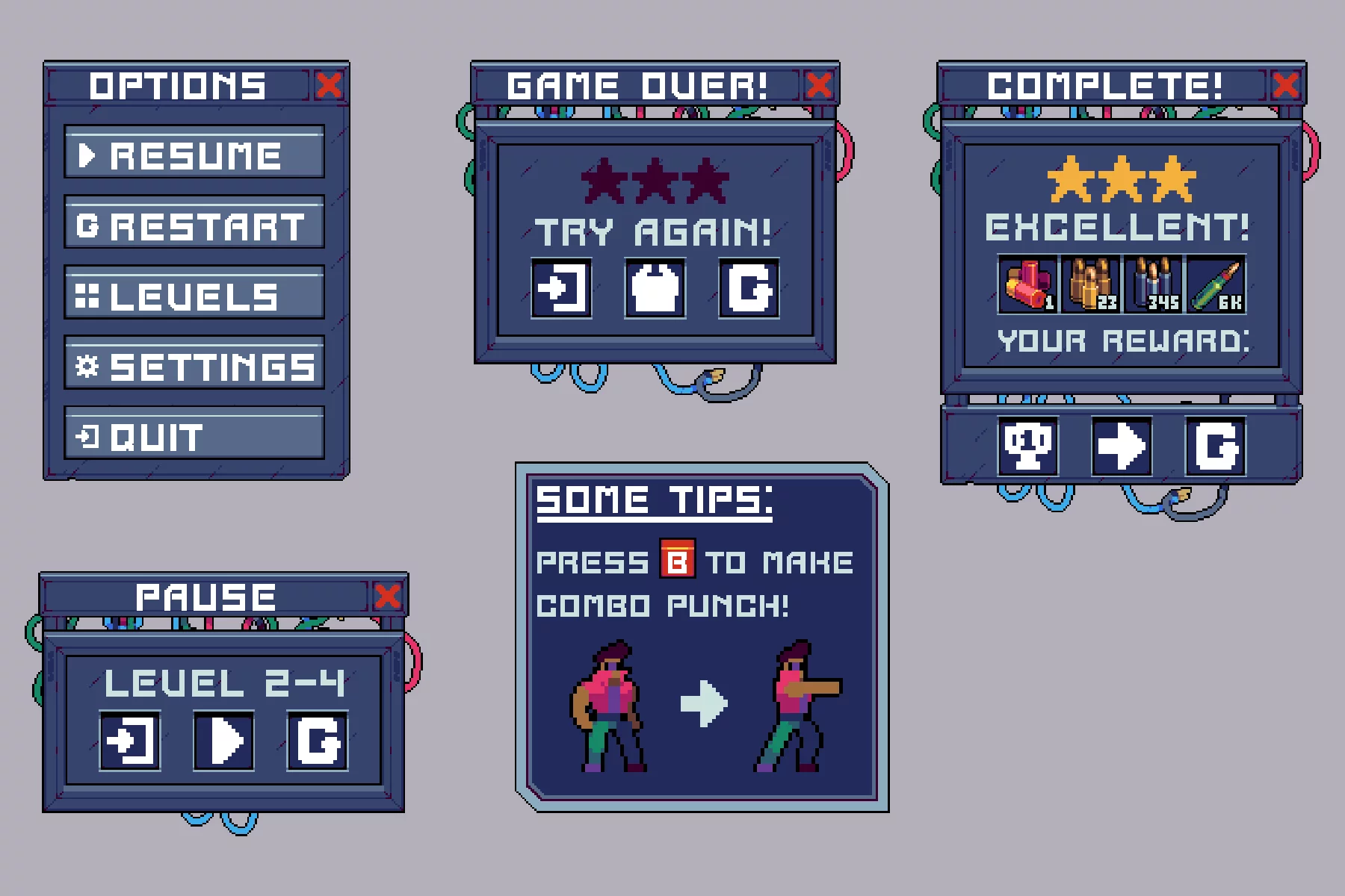 GUI for Cyberpunk Pixel Art