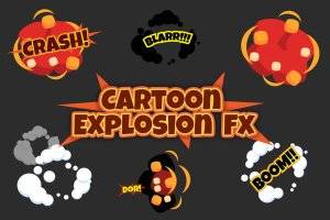 卡通爆炸特效素材包：12种动态爆炸动画