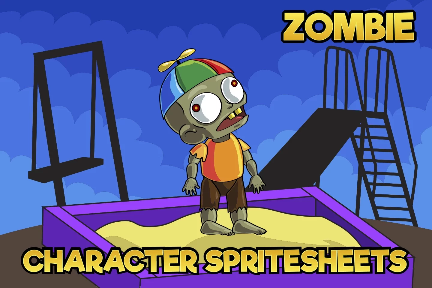 2D Game Zombie Kids Character Sprite 8
