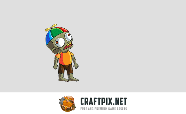 2D Game Zombie Kids Character Sprite 8