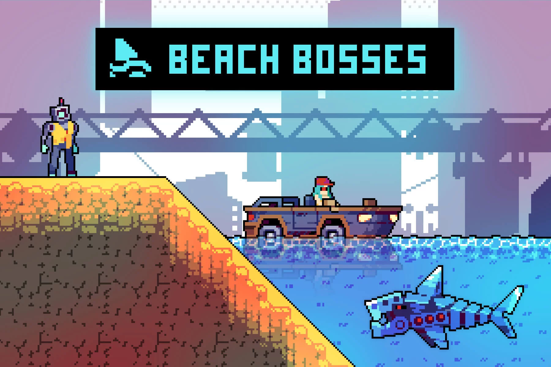 Cyberpunk Bosses Sprites Pixel Pack for Beach Location