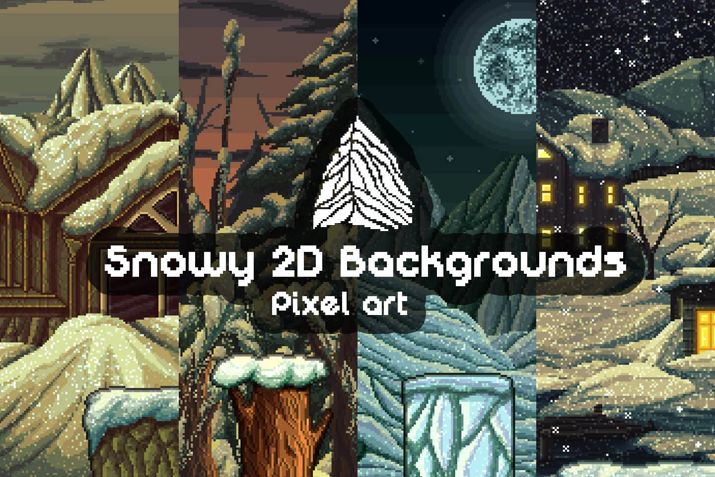 Parallax Snowy 2D Pixel Art Backgrounds