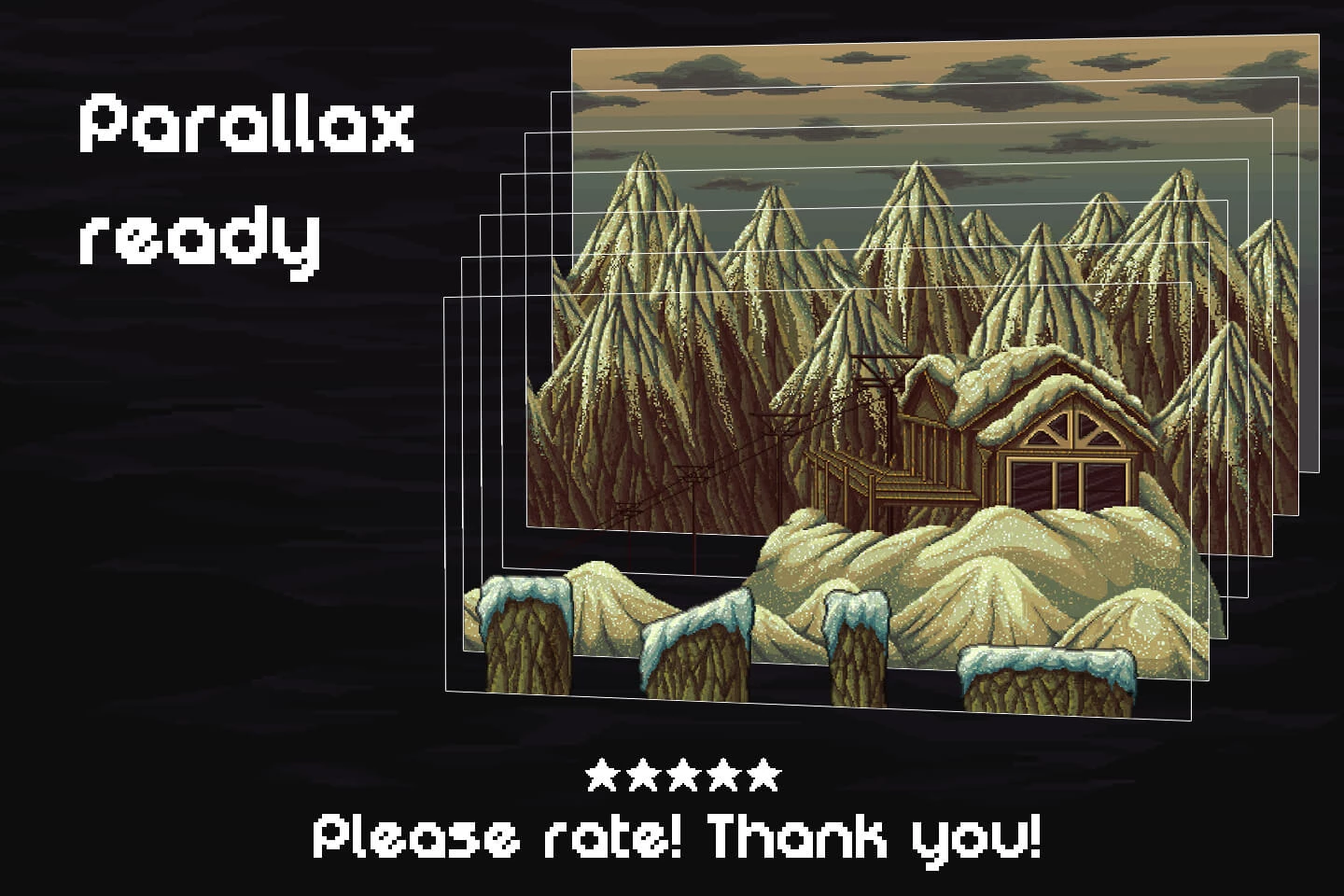 Parallax Snowy 2D Pixel Art Backgrounds