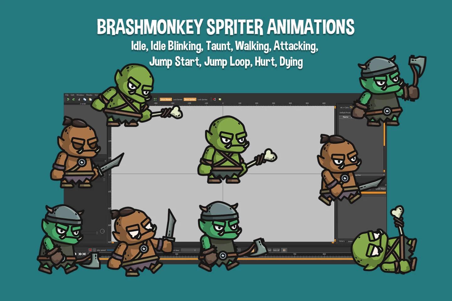 Orc Tiny Style 2D Character Sprites