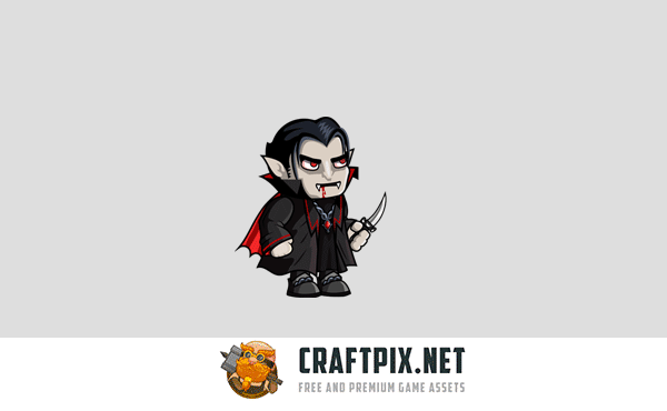2D Fantasy Vampire Character Sprite