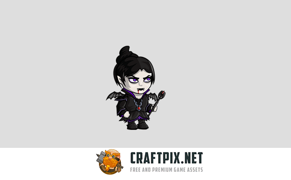 2D Fantasy Vampire Character Sprite
