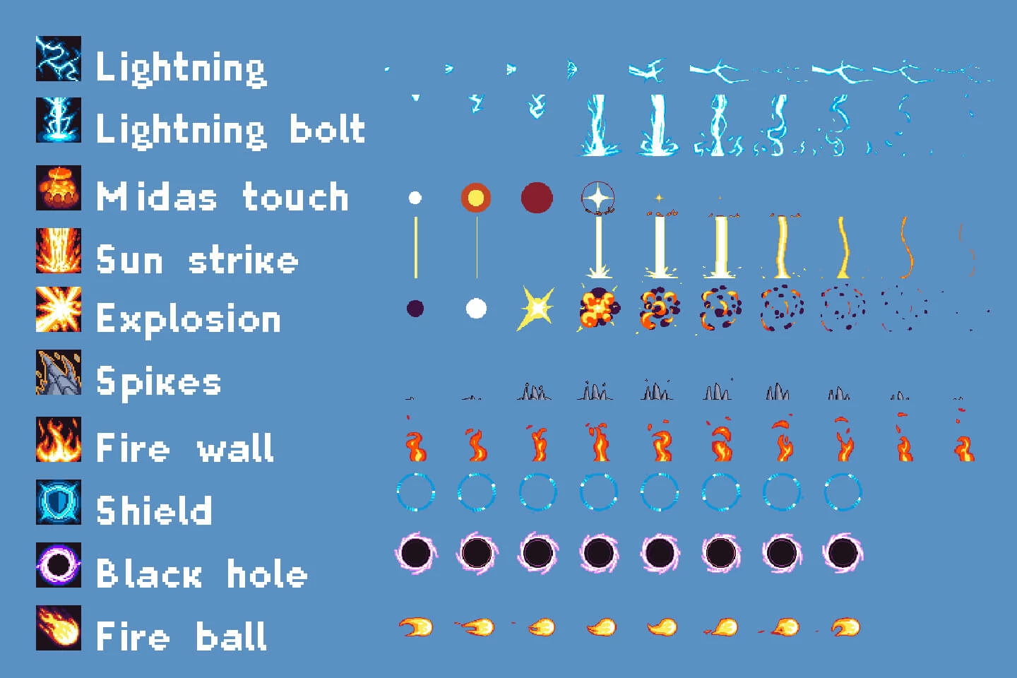 10 Magic Sprite Sheet Effects Pixel Art