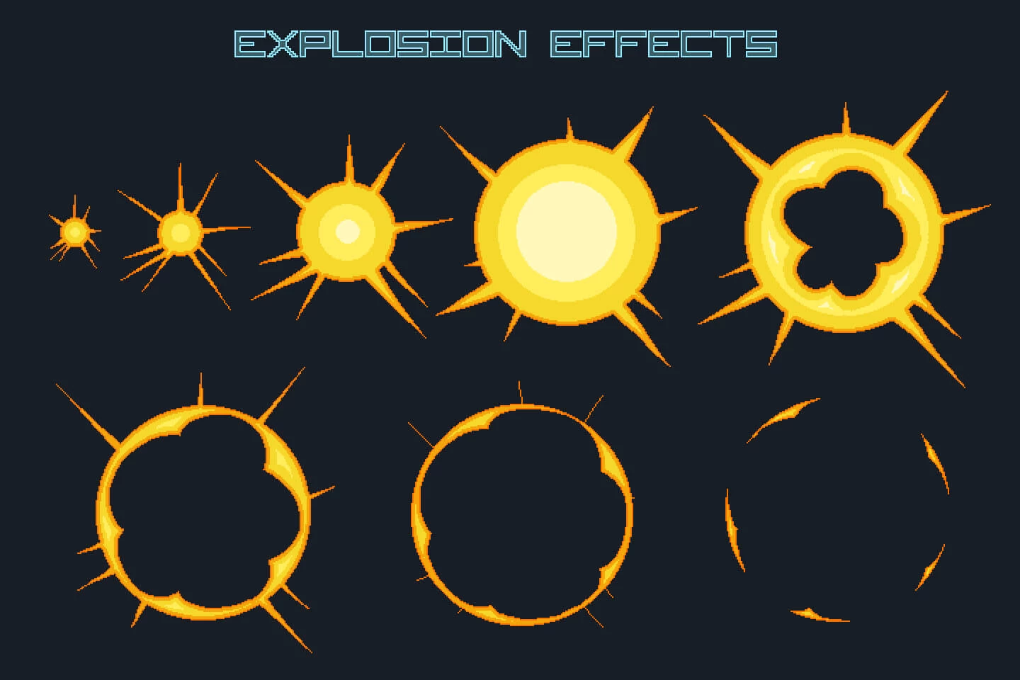 Pixel Art Alien Spaceship 2D Game Sprites