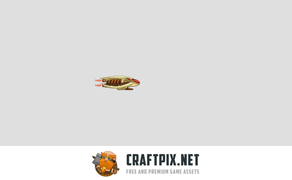 Pixel Art Alien Spaceship 2D Game Sprites