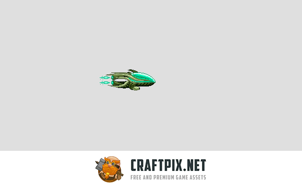 Pixel Art Alien Spaceship 2D Game Sprites