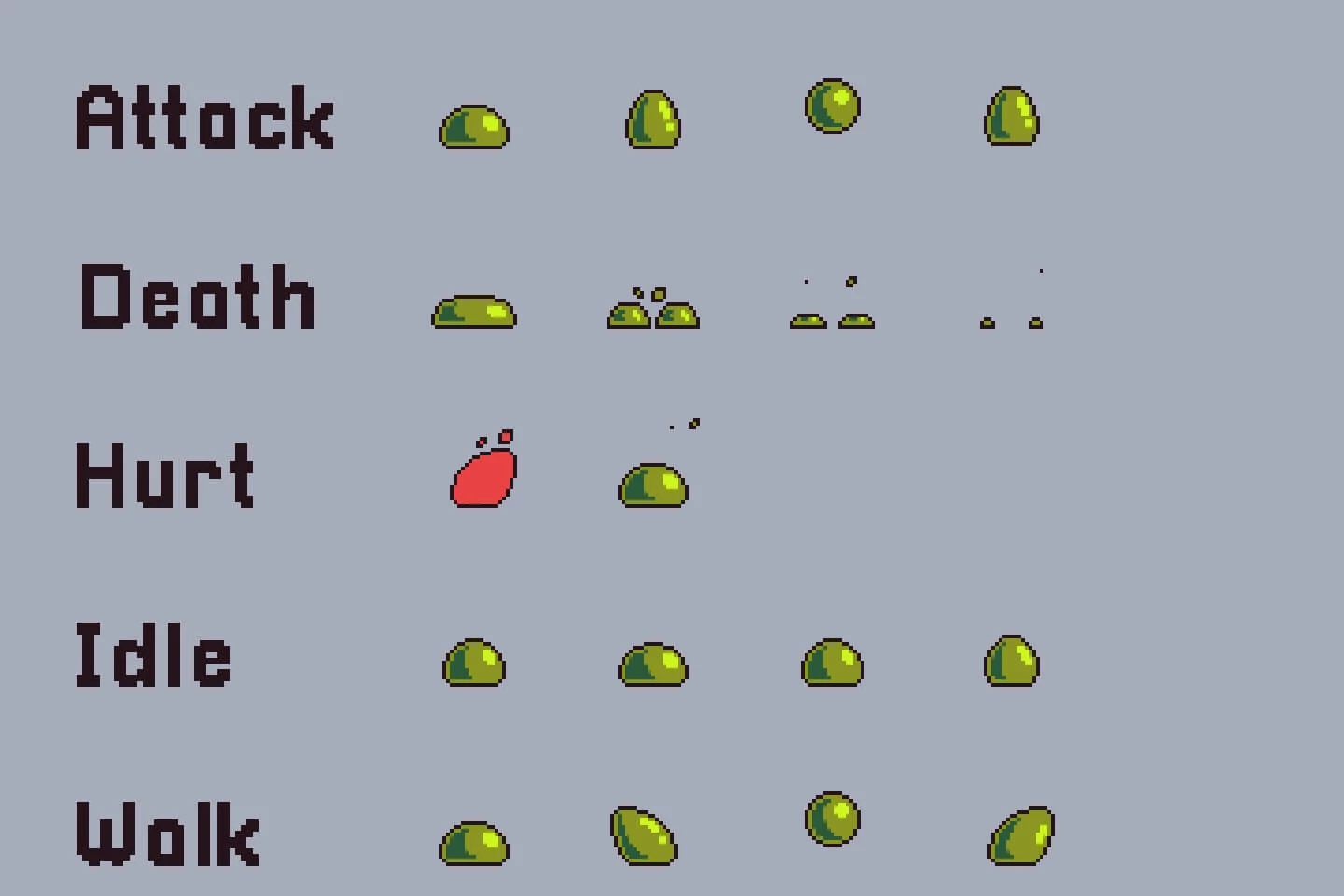 Field Enemies Game Sprite Sheets Pixel Art